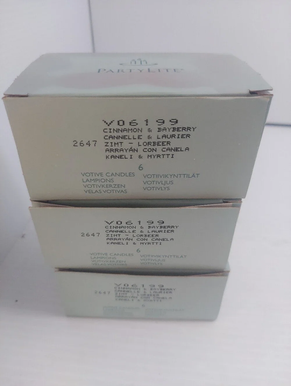 18 NEW Partylite Cinnamon and bayberry V06199 Votive Candles NEW IN BOXES